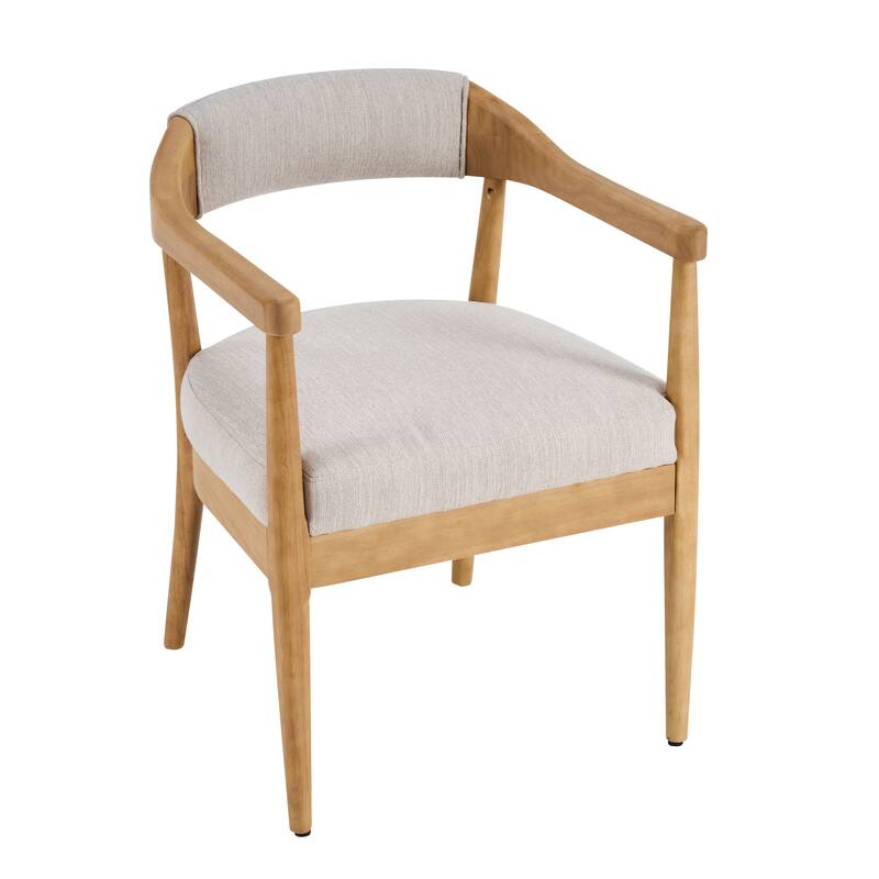 Christopher Knight Home - Upholstered Dining Arm Chair Set with High-Density Foam Padded Cushion & Curved Backrest - 22.64"W