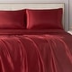 preview thumbnail 51 of 86, Juicy Couture Silky Satin Sheet Set Red - Full