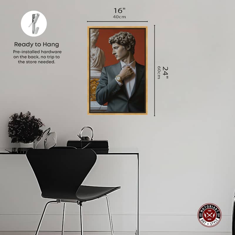 Notoriart Sculpture With Style Framed Men Style 1 Piece Canvas Wall Art