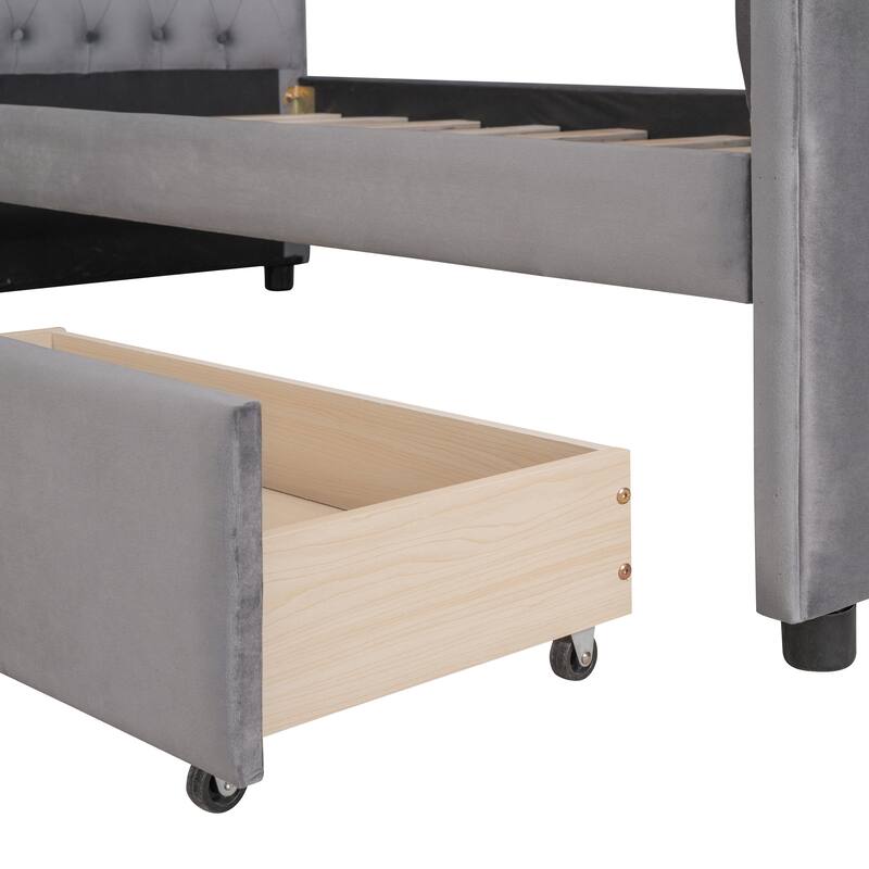 Modern Twin Daybed with Two Storage Drawers, Elegant Design