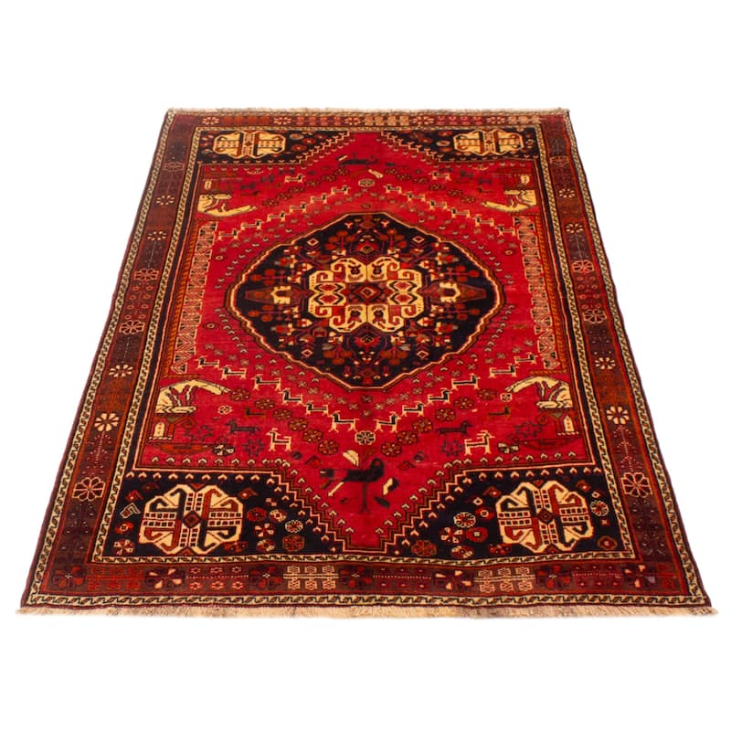 ECARPETGALLERY Hand-knotted Melis Vintage Red Wool Rug - 5'0 x 8'5