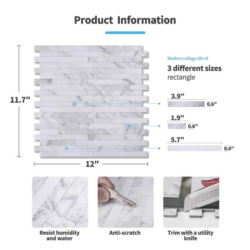 Art3d Peel and Stick Stone Backsplash Tile for Kitchen Bathroom(10 sq.ft/box)