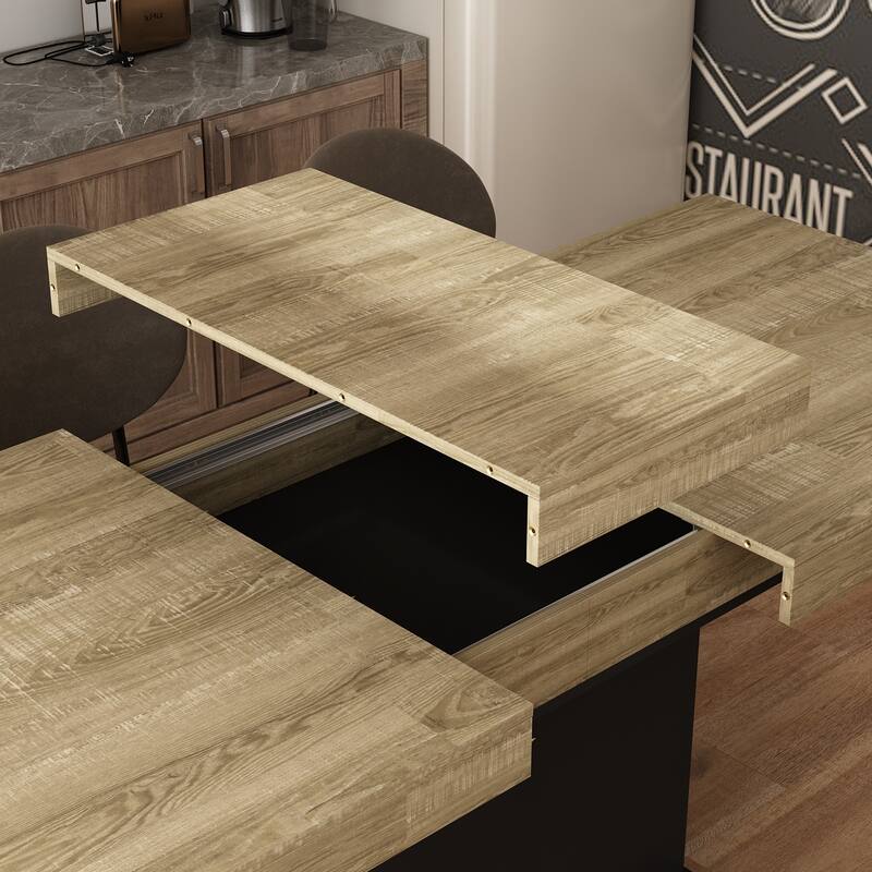 63"-78.7" Extendable Dining Table, Wood Finish Office Meeting Table