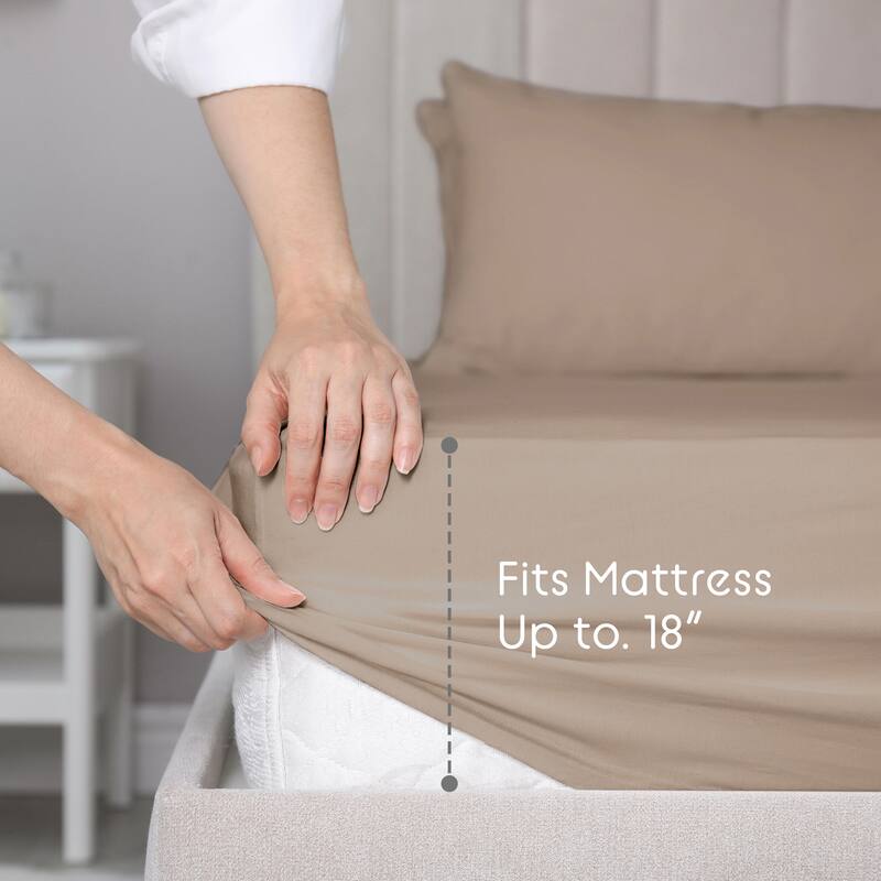 Vellux Solid Jersey Knit Sheet Set - Cotton Blend, Deep Pocket, Ultra Soft