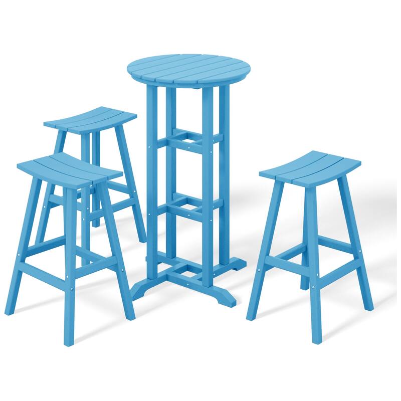 Laguna Hdpe All Weather Outdoor Patio Bistro Bar Set (4-Piece Set)