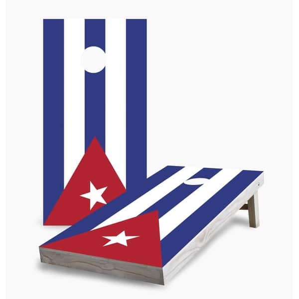 slide 2 of 7, Cuban Flag Cornhole Game (Choose Wraps or Boards) 2x4 Boards (24" x 48") - Include ALL Accessories