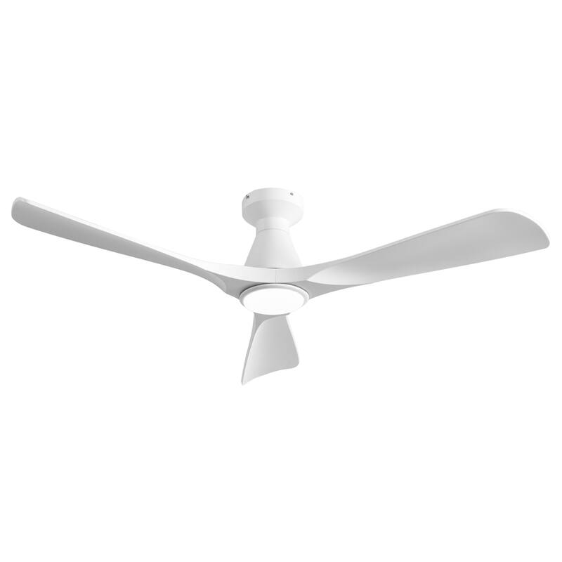 Ceiling Fans with Lights and APP: Flush Mount Low Profile Ceiling Fan for Bedroom - Dimmable Indoor Outdoor Fan - White - 52in