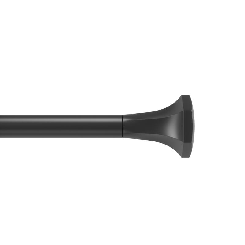 Black Curtain Rod - 36 to 72 Inch Adjustable Rod - Modern Metal Window Treatment - M