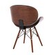 preview thumbnail 6 of 8, Modern Upholstered Dining Chairs with Walnut Curved Back, Set of 2