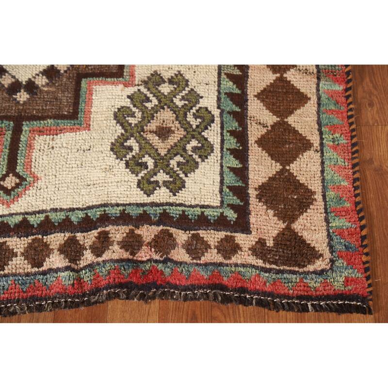 Vegetable Dye Gabbeh Persian Antique Area Rug Hand-knotted Wool Carpet - 3'9"x 7'2"