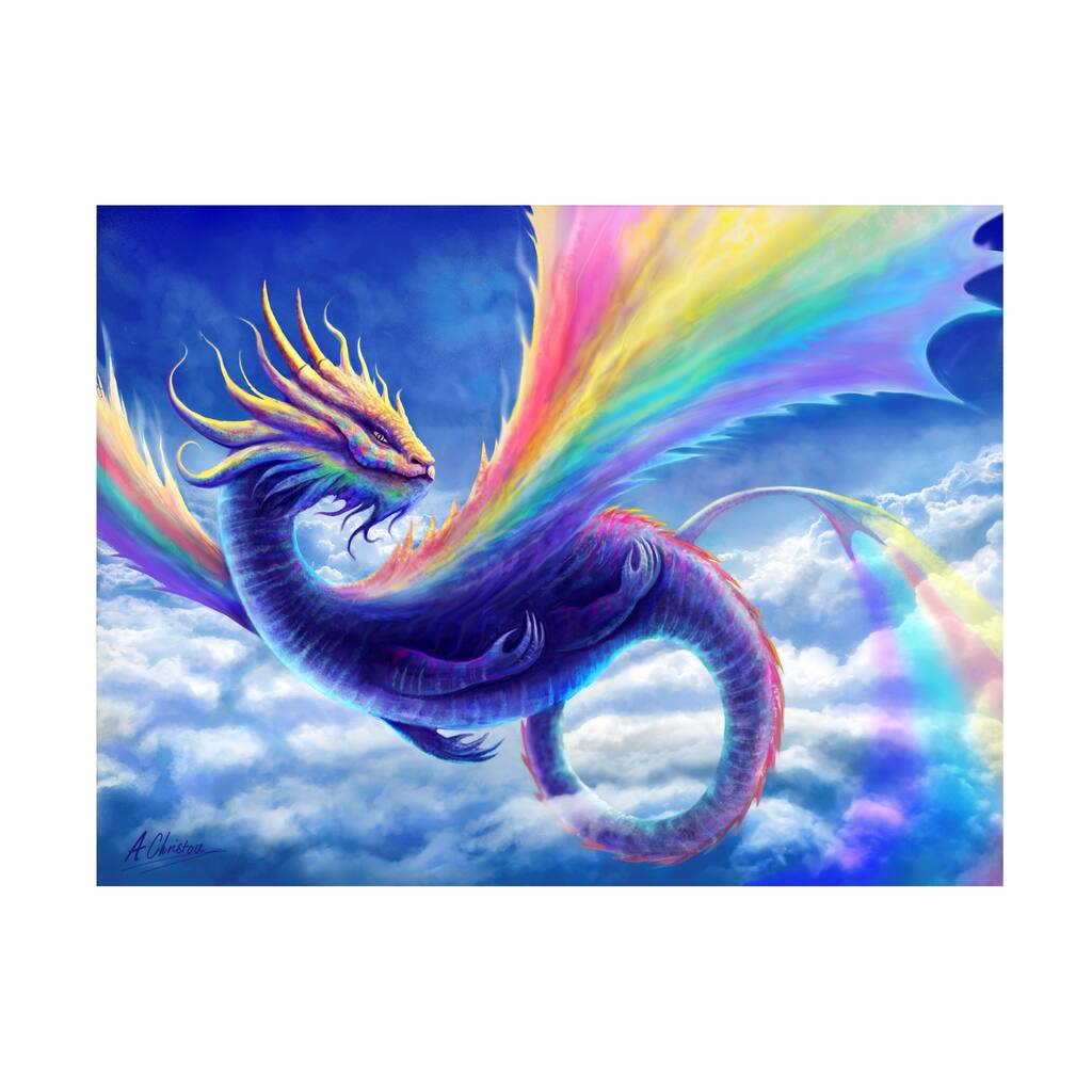 Anthony Christou 'Rainbow Dragon' Canvas Art