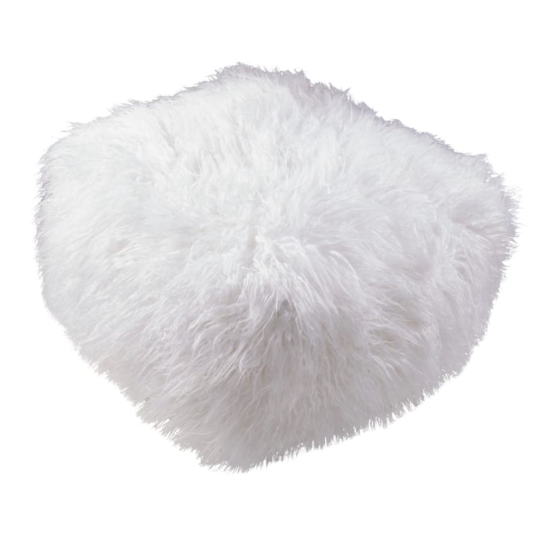 Snug Haven Faux Fur Pouf - Ivory