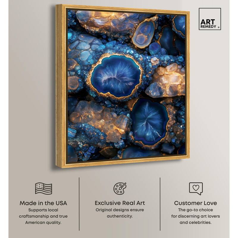 Oceanic Gold Sparkle Canvas by Art Remedy