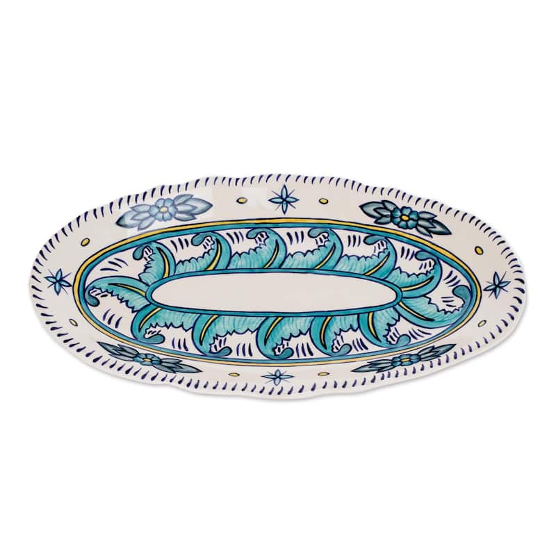Novica Handmade Quehueche Ceramic Serving Platter