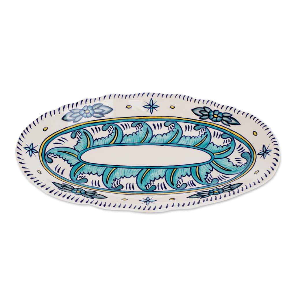 Novica Handmade Quehueche Ceramic Serving Platter