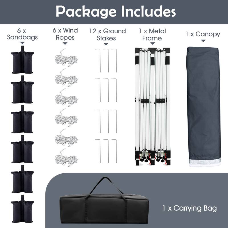 Costway 10 x 20 FT Pop-up Canopy UPF50+ Sun Protection Tent with - See Details