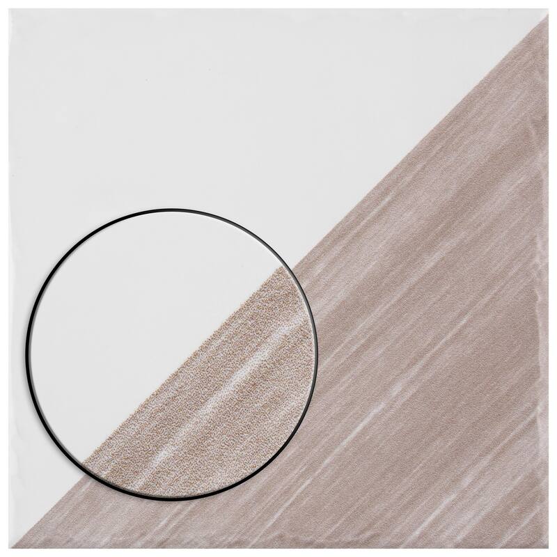 Merola Tile Triangle Rustique Glossy Taupe 6" x 6" Ceramic Wall Tile