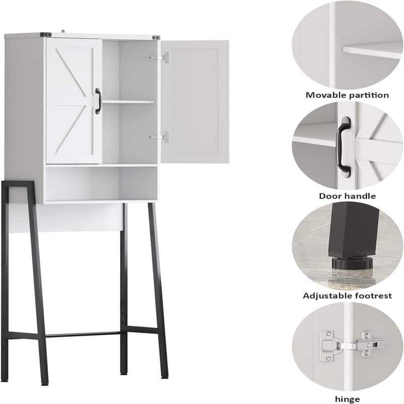 Over The Toilet Storage - 9.96"D x 23.46"W x 67.8"H