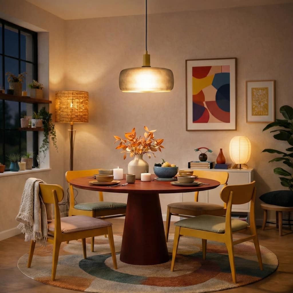 Glam Matte Black Pendant Light with Brass Accents