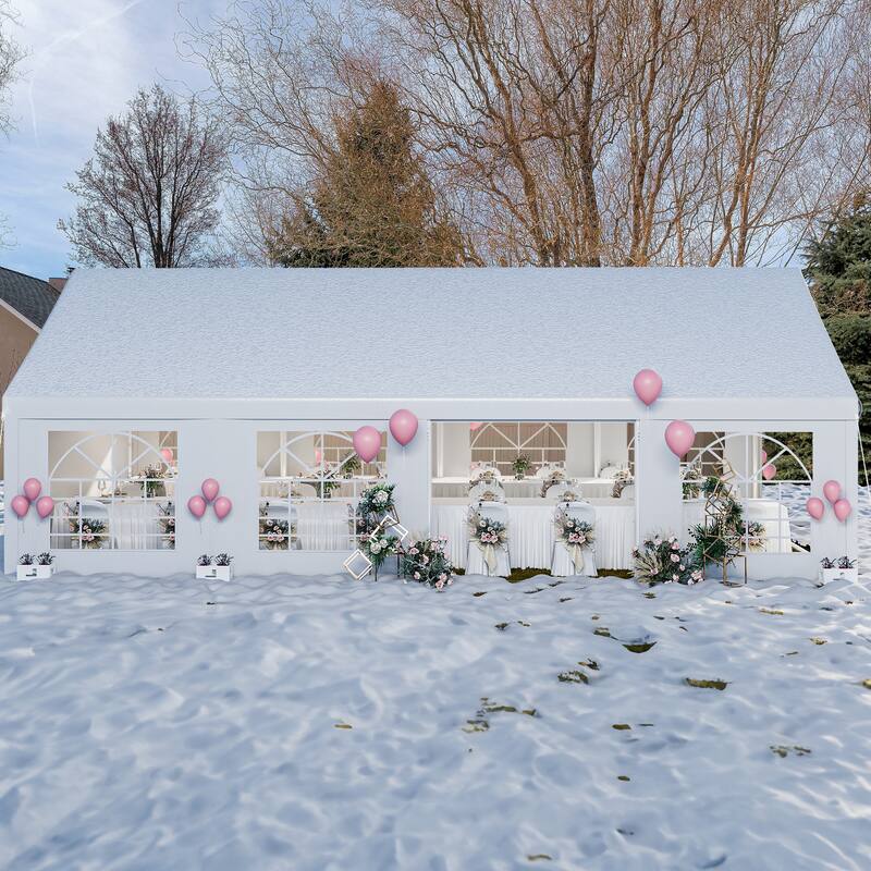 Outdoor White Canopy Tent Party Tent with Windows