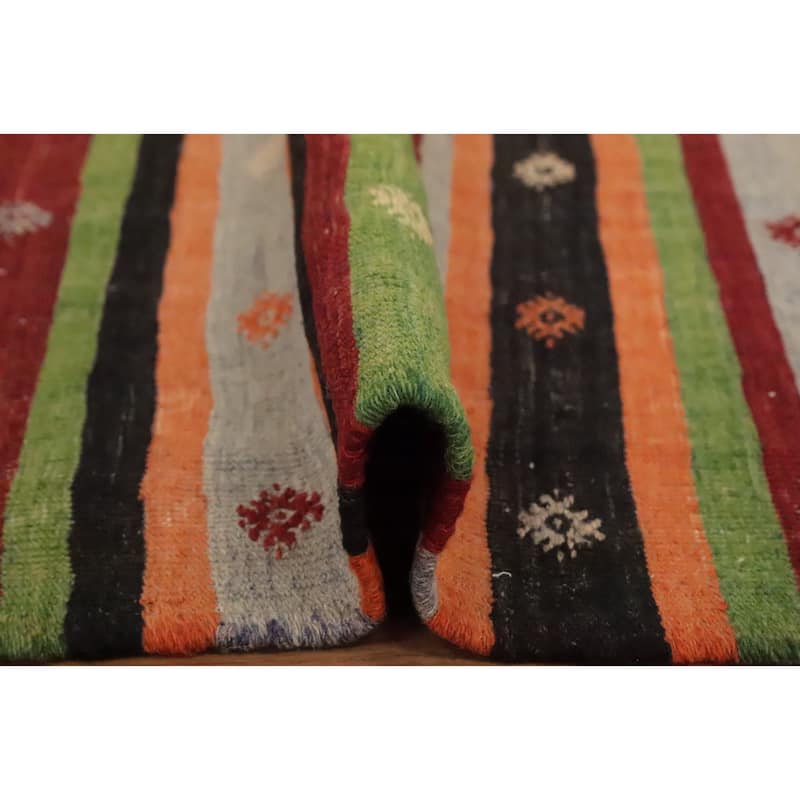 Hand Woven Oriental 100% Wool Carpet Southwestern Tribal Multi-Colored Kilim Area Rug - 10' 6'' X 6' 3''