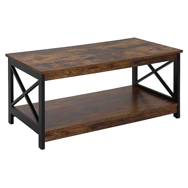 Copper Grove Cranesbill X-Base Coffee Table with Shelf