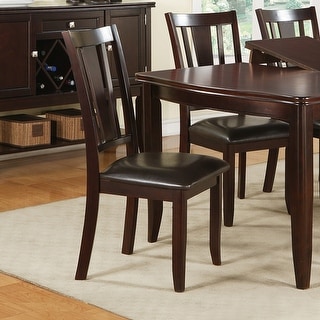 Slat Back Dining Side Chairs in Espresso, Set of 2