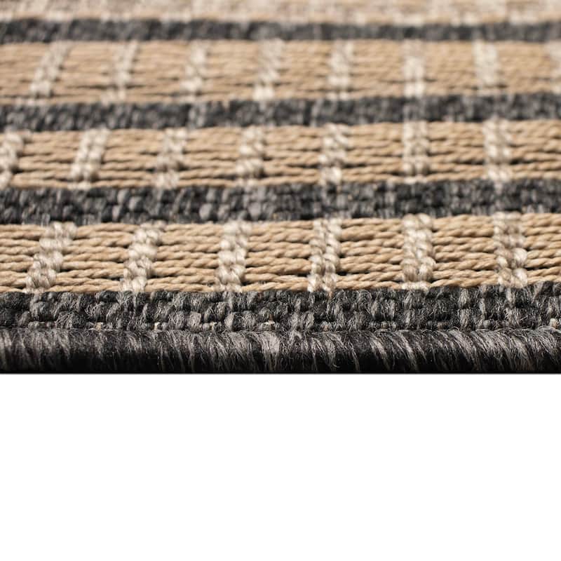 Liora Manne Monaco Striped Border Indoor/Outdoor Area Rug
