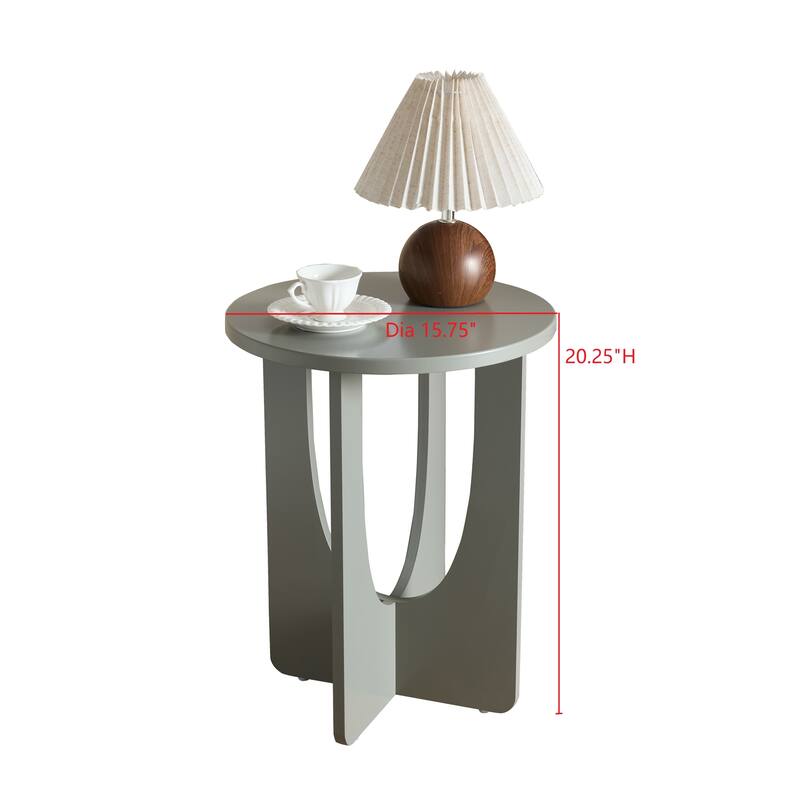 Theo Wood Side Table with Curved Panel Base