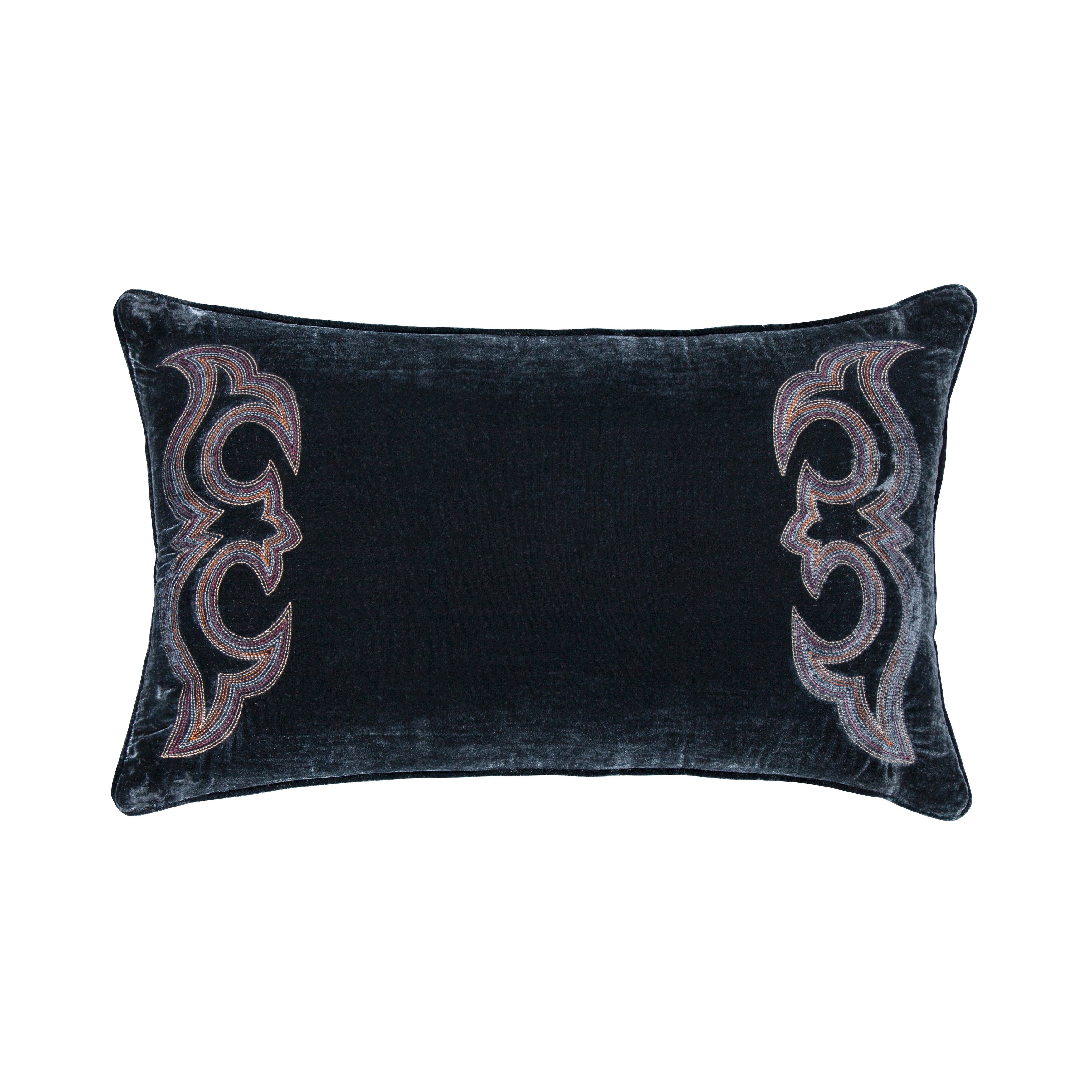 HiEnd Accents Stella Boot Stitch Faux Silk Velvet Pillow