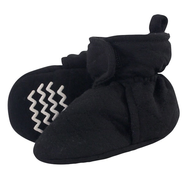 slide 1 of 1, Hudson Baby Baby Quilted Booties, Black 12-18 Months - Black