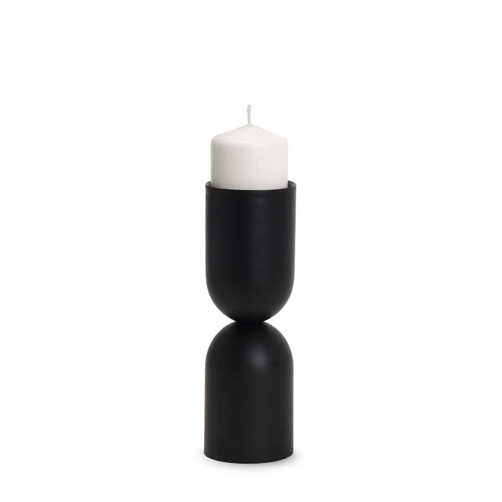 Qamra Medium Black Metal Pillar Candle Holder - 3.5 x 3.5 x 11