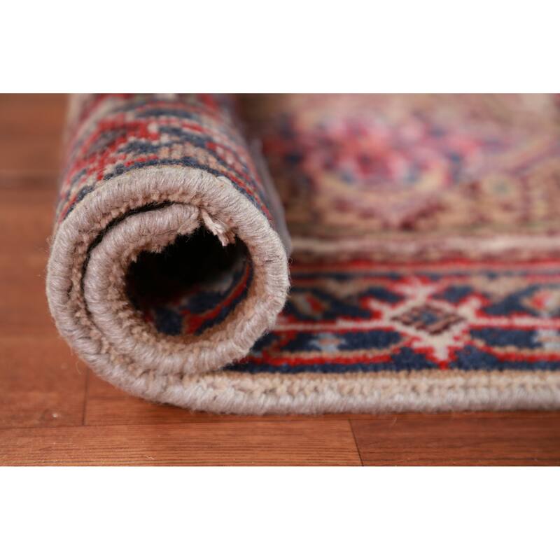 Hand Knotted Oriental 100% Wool Carpet Traditional Medallion Beige & Ivories Heriz (serapi) Area Rug - 3' 0'' X 2' 0''