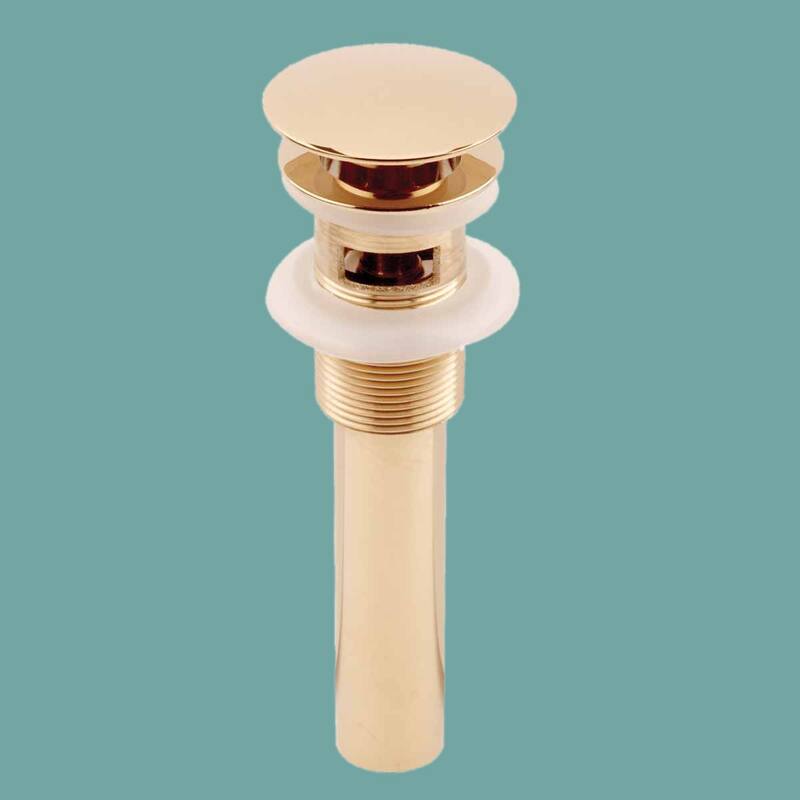 Pop-up Sink Drain With Overflow Brass Gold PVD Renovators Supply