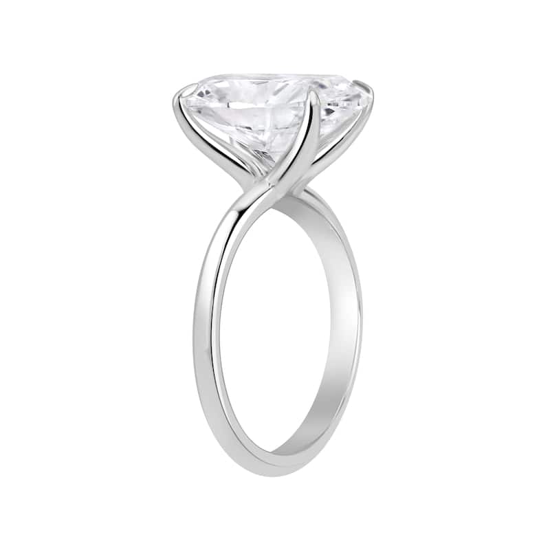 Auriya 14k Gold 6 1/2ctw Oval Lab grown Solitaire Diamond Engagement Ring (E-F VS)
