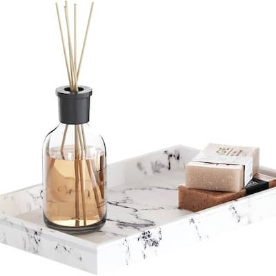 Creative Scents White Marble Decor Tray - 10x6