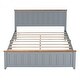 preview thumbnail 3 of 8, Queen Size Vintage Simple Platform Bed Frame with Rectangular Headboard
