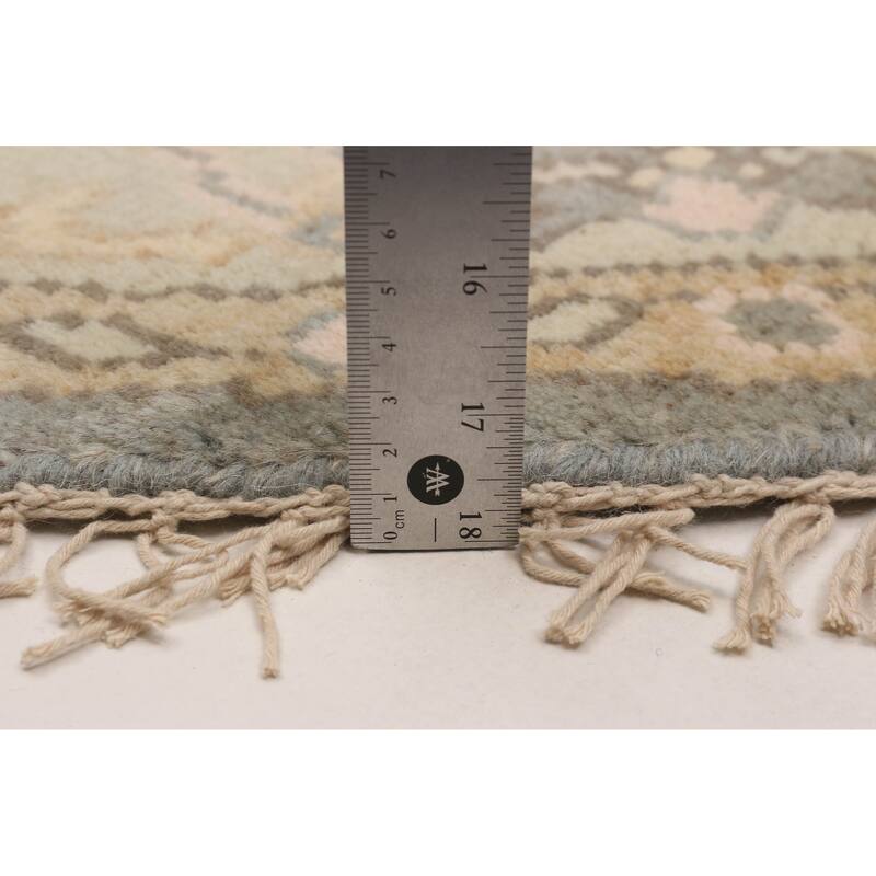 ECARPETGALLERY Hand-knotted Royal Oushak Grey Wool Rug - 5'0 x 5'0