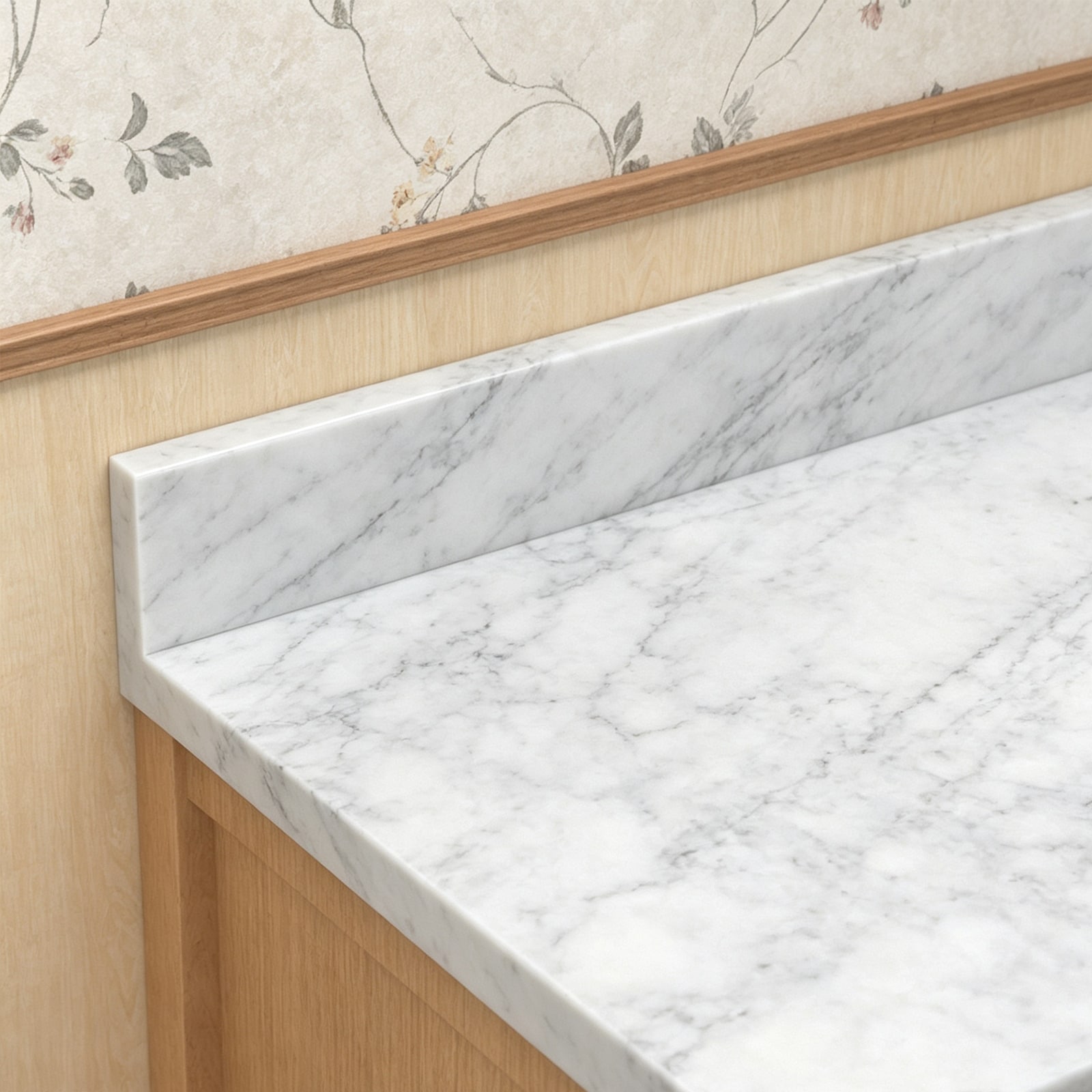 21" to 48" Marble Side Splash & Backsplash-0.75" Thick for Bathroom Vanity