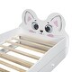 preview thumbnail 7 of 5, Twin Size Platform Bed with Trundle, Cartoon Shape Headboard, White