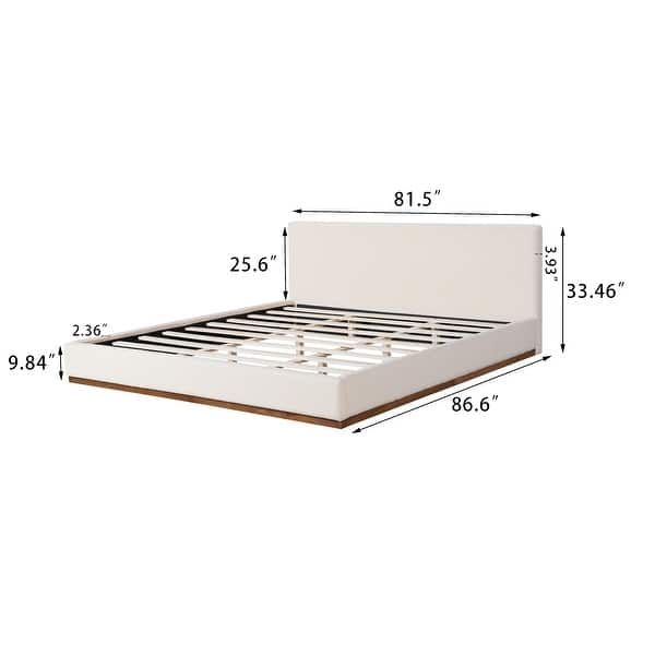 dimension image slide 1 of 2, Christopher Knight Home - Colette Boucle Upholstered Bed with Headboard