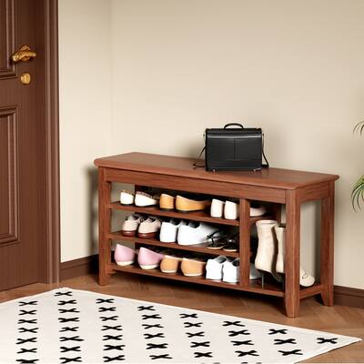 100% Solid Wood Front Door Shoe Rack - 550-Pound Load-Bearing, Boot-Friendly Storage, Ideal for Entryway & Hallway.