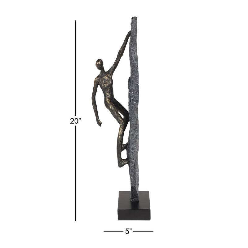 Bronze Polystone Industrial Sculpture People 19 x 6 x 5 - 6 x 5 x 19