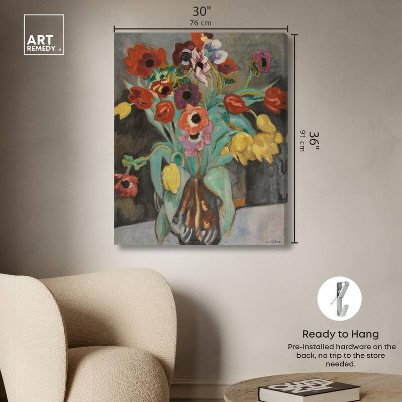 Valtat Anemones Tulipes Canvas by Art Remedy, Gallery Wrapped