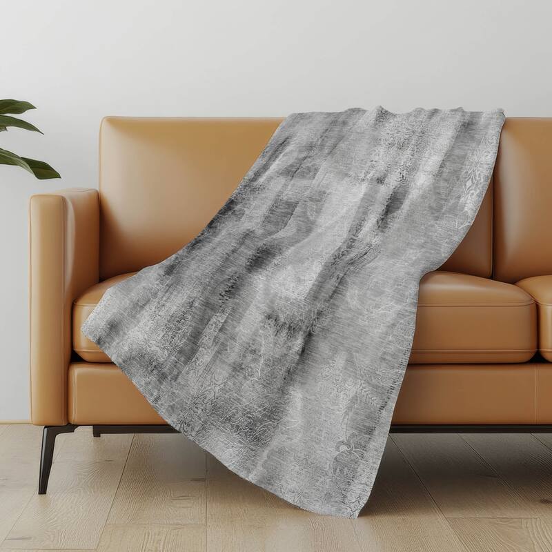 Premium Machine Washable Modern Imprints Sherpa Throw Blanket