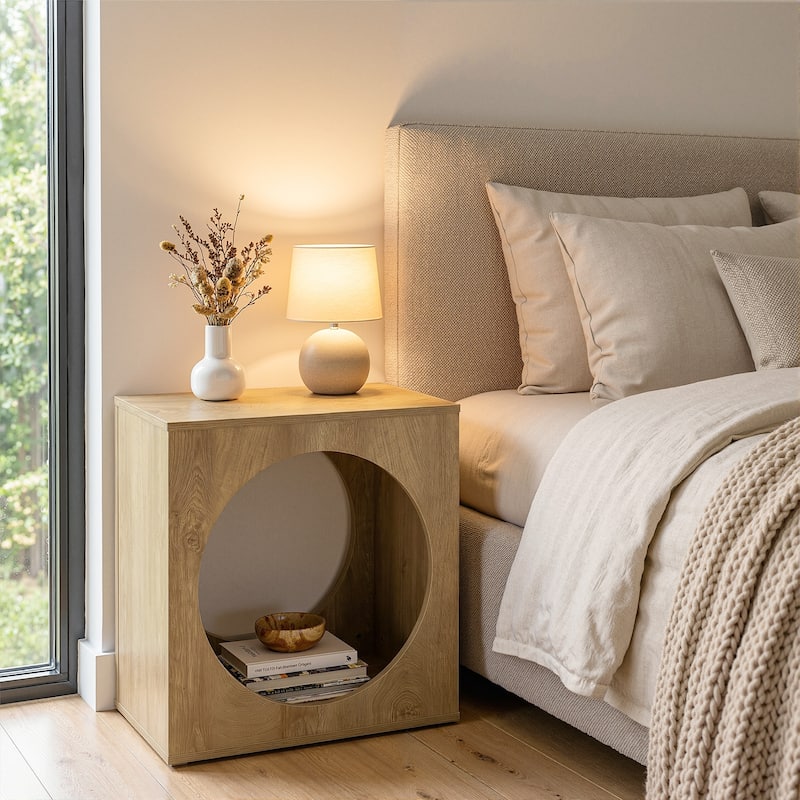 End Table for Living Room, Modern Wooden Side Table
