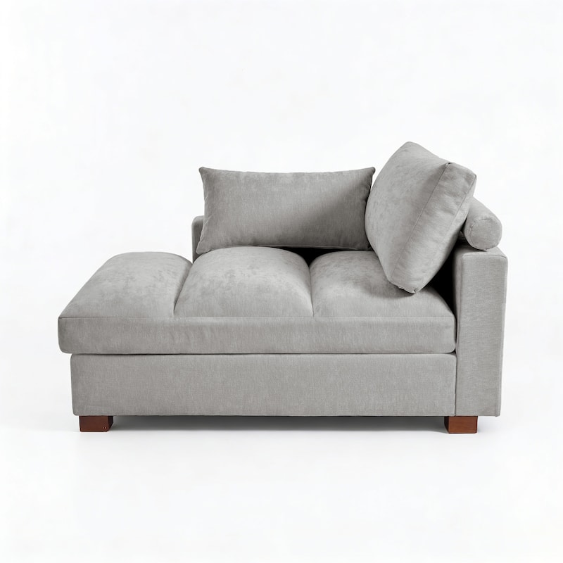 42"W Chenille Upholstered Chaise Lounge