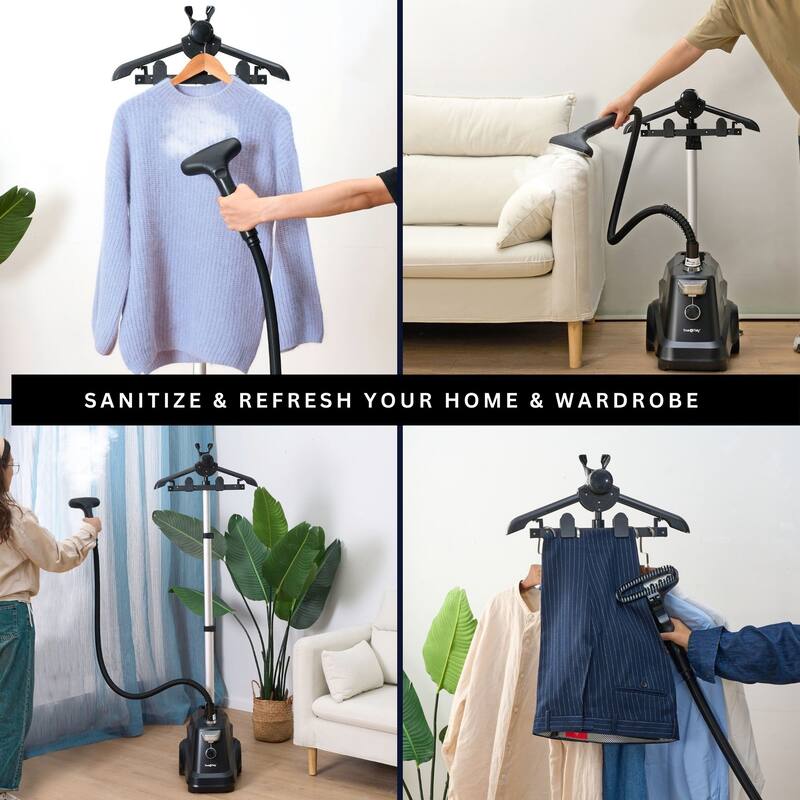 True & Tidy SX3 Heavy-Duty Garment Steamer with Smart Auto Off, Foot Pedal & 3 Steam Settings