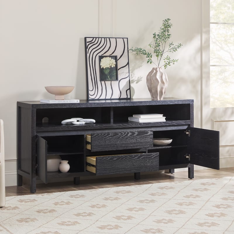 Middlebrook Farmhouse Rustic Solid Oak Wood 65" Sideboard with Storage