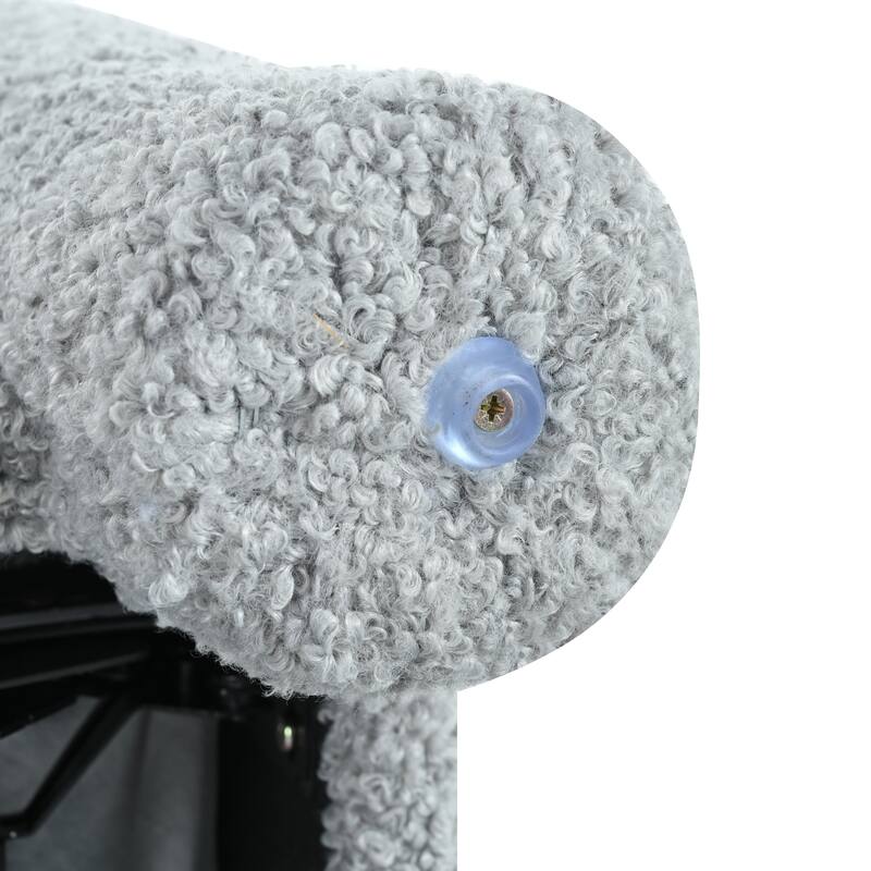 Push Back Recliner Armchair, 31.25" Teddy Upholstered Single Sofa Chair with 3-Position Adjustable Backrest for Living Room